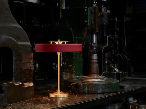 Revolve Oxblood, a bold, new cherry red colourway for the classic lighting collection